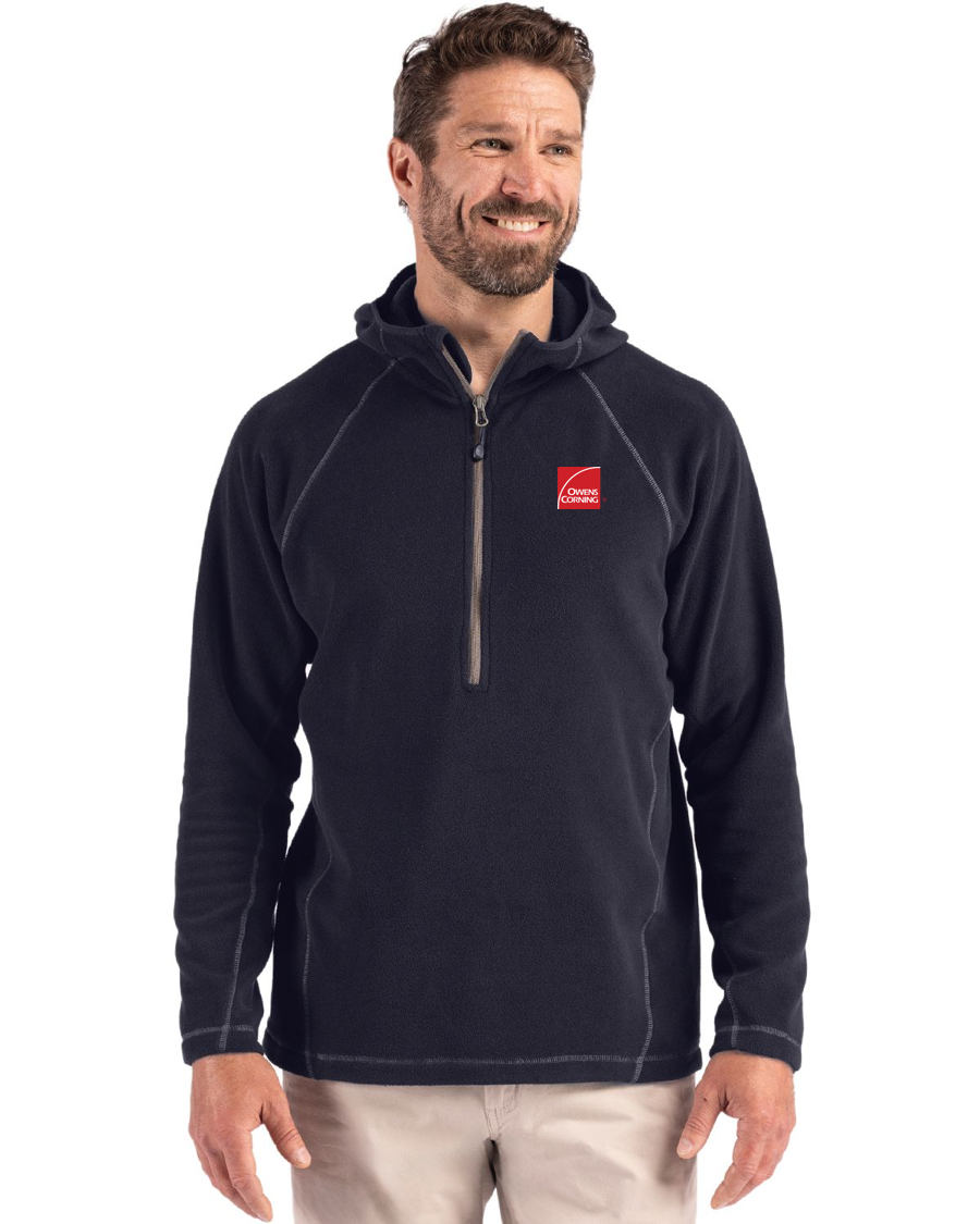 Clique Powder Recycled Fleece Mens Half Zip Hooded Pullover