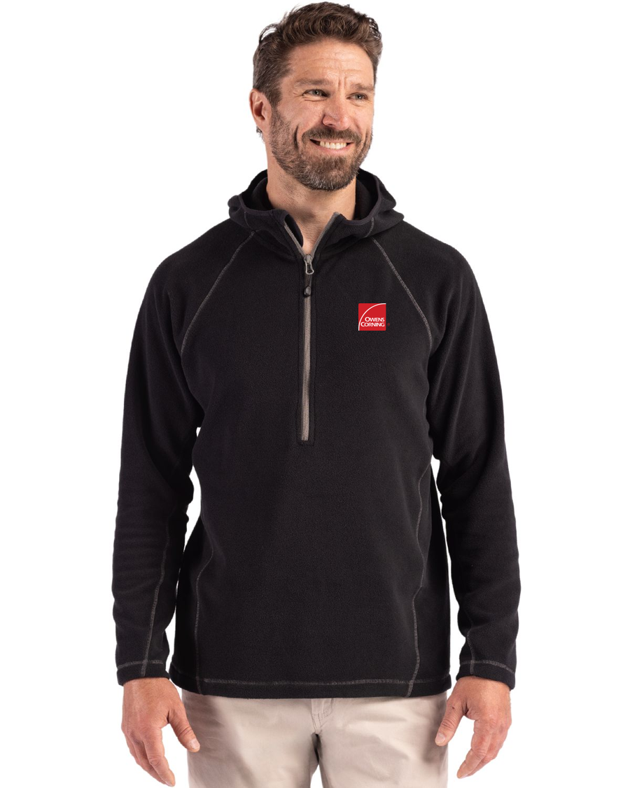 Clique Powder Recycled Fleece Mens Half Zip Hooded Pullover