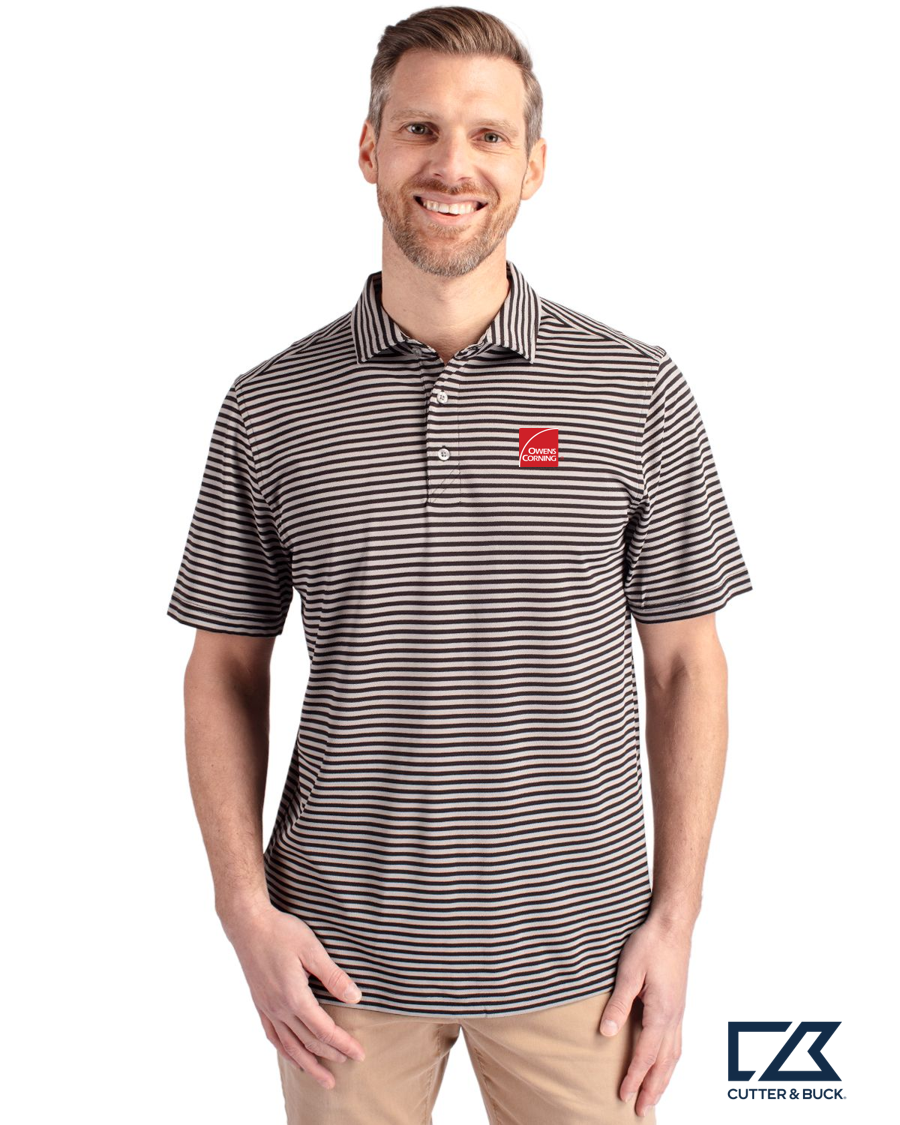 Cutter & Buck Virtue Eco Pique Stripe Recycled Mens Polo