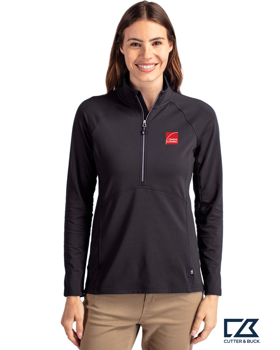 Cutter & Buck Adapt Eco Knit Stretch Recycled Womens Half Zip Pullover