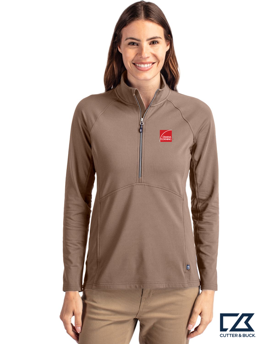 Cutter & Buck Adapt Eco Knit Stretch Recycled Womens Half Zip Pullover